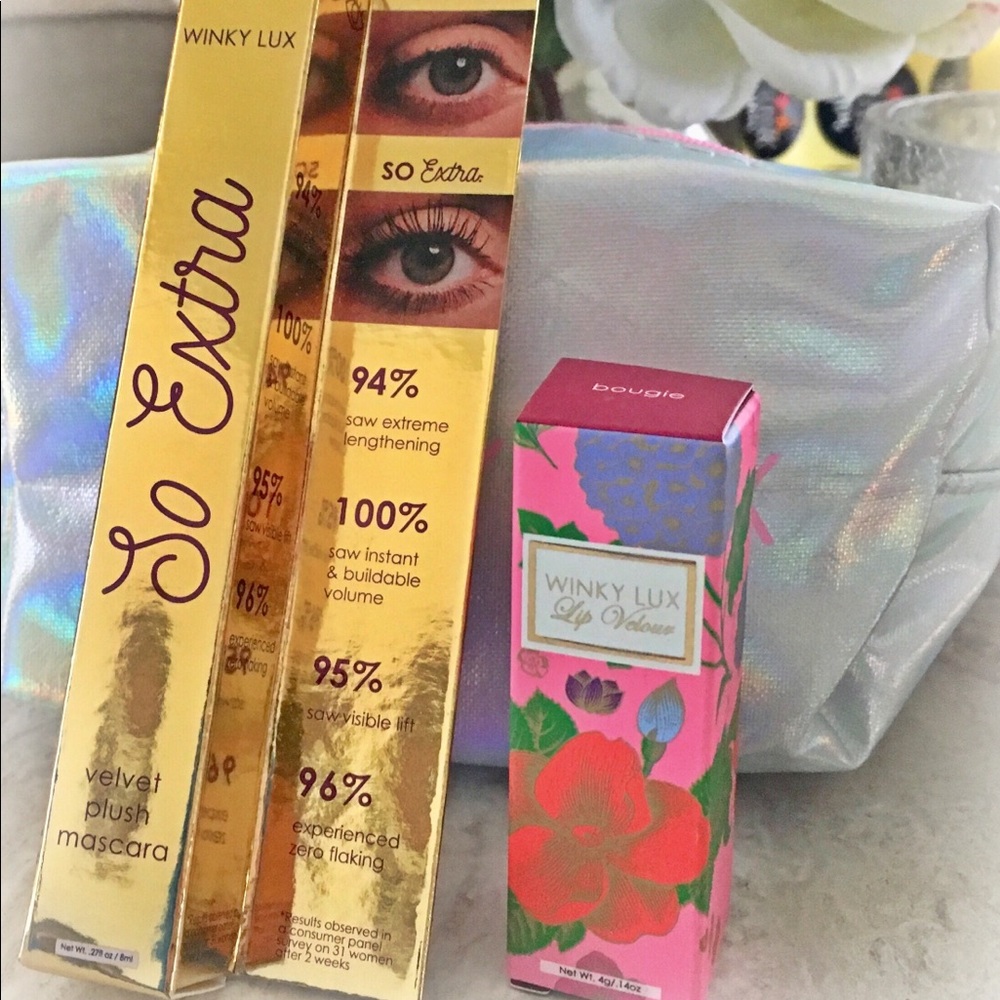 WINKY LUX |  LIP BOUGIE | SO EXTRA MASCARA | BAG